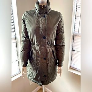 Banana Republic olive green puffer coat NWOT